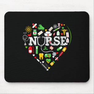 Womens Black Nurse Rn Cna Nicu Afro Africa Queen J Mousepad