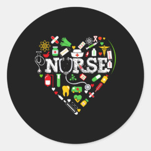 Womens Black Nurse Rn Cna Nicu Afro Africa Queen J Runder Aufkleber