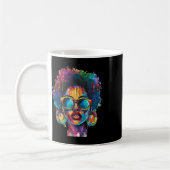 Womens Black Queen Afro Melanin Paint Dripping Jun Kaffeetasse (Links)