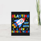 Womens Blasting Off Into A New School Year Cute Ro Karte (Vorderseite)