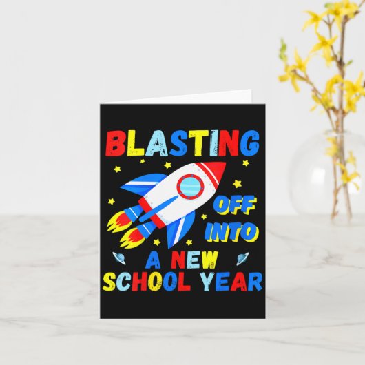 Womens Blasting Off Into A New School Year Cute Ro Karte (Gelbe Blume)