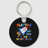 Womens Blasting Off Into A New School Year Cute Ro Schlüsselanhänger (Vorderseite)