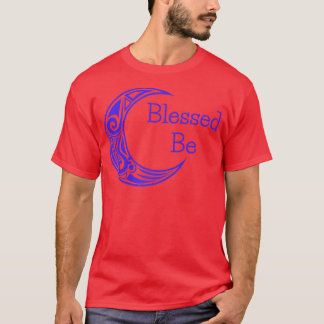 Womens Blessed Be Witch and Wiccan Moon T-Shirt