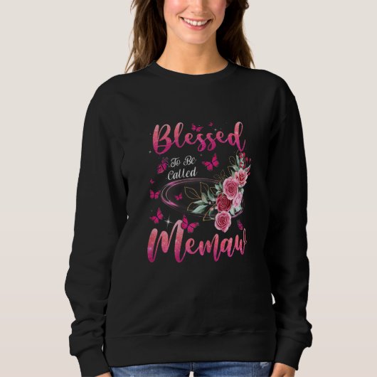 Womens Blessed To Be Called Memaw Cute Girls Women Sweatshirt (Vorderseite)