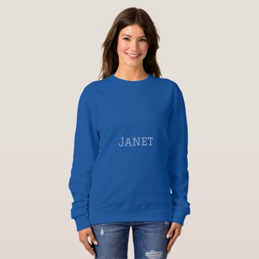 Women's Blue Basic Sweatshirt (Vorne ganz)