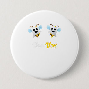 Womens Boo Bees Funny Ghost Boobees Hallowee Button
