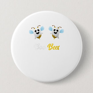 Womens Boo Bees Funny Ghost Boobees Hallowee Button