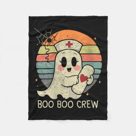 Womens Boo Boo Crew Nurse Halloween For Women V-ne Fleecedecke (Vorderseite)