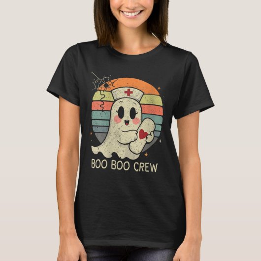 Womens Boo Boo Crew Nurse Halloween For Women V-ne T-Shirt (Vorderseite)