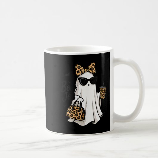 Womens Boo Jee Ghost With Coffee Coquette Bow Hall Kaffeetasse (Rechts)