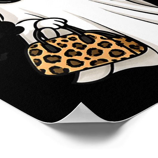 Womens Boo Jee Ghost With Coffee Coquette Bow Hall Poster (Ecke)