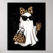 Womens Boo Jee Ghost With Coffee Coquette Bow Hall Poster (Vorne)
