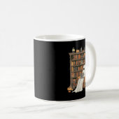 Womens Bookish Ghost Haunted Library Cat Bookworm  Kaffeetasse (VorderseiteRechts)