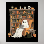 Womens Bookish Ghost Haunted Library Cat Bookworm  Poster (Vorne)