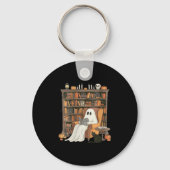 Womens Bookish Ghost Haunted Library Cat Bookworm Schlüsselanhänger (Vorderseite)