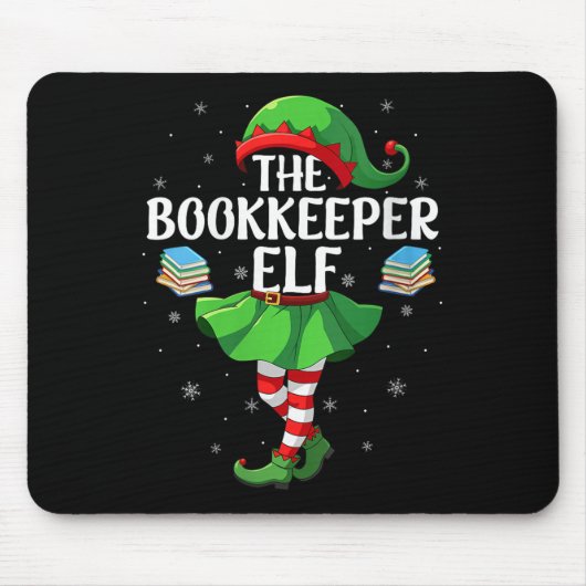 Womens Bookkeeper Elf Christmas Girls Women Elf Sq Mousepad (Vorne)