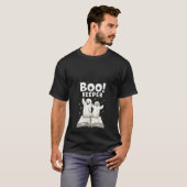 Womens Books Nerd Boo Keeper Ghost Librarian Hallo T-Shirt (Vorne ganz)
