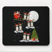 Womens Border Collie Dog Santa Sleigh Flying Funny Mousepad (Vorne)