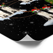 Womens Border Collie Dog Santa Sleigh Flying Funny Poster (Ecke)