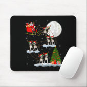 Womens Boston Terrier Dog Santa Sleigh Flying Funn Mousepad (Mit Mouse)