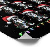 Womens Boston Terrier Santa Hat Xmas Light Men Wom Poster (Ecke)