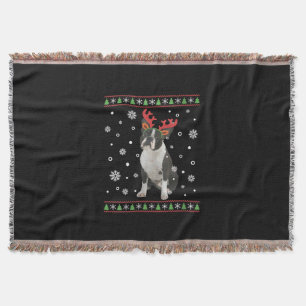 Womens Boston Terrier Xmas Ugly Christmas Sweater Decke