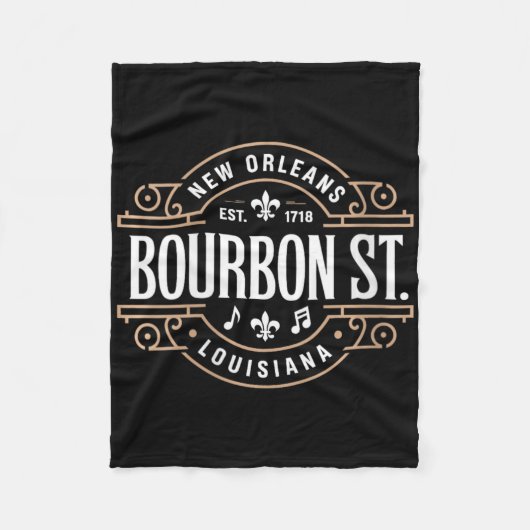 Womens Bourbon Street New Orleans Music Est 1718 V Fleecedecke (Vorderseite)