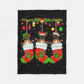 Womens Boxer Dog In Christmas Socks Funny Pet Dog Fleecedecke (Vorderseite)