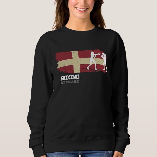 Womens Boxing Denmark Combat Sports Fighter Boxing Sweatshirt (Vorderseite)