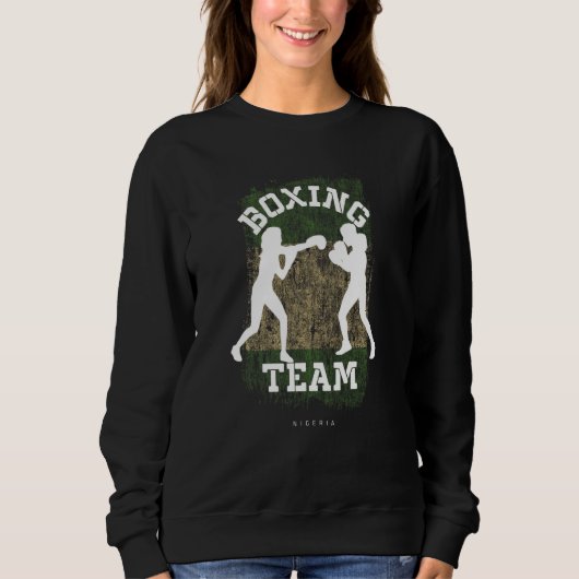 Womens Boxing Nigeria Combat Sports Fighter Boxing Sweatshirt (Vorderseite)