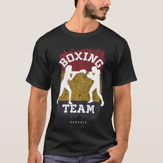 Womens Boxing Romania Combat Sports Fighter Boxing T-Shirt (Vorderseite)