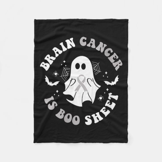 Womens Brain Cancer Is Boo Sheet Ghost Ribbon Awar Fleecedecke (Vorderseite)