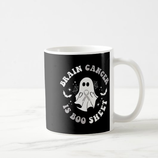 Womens Brain Cancer Is Boo Sheet Ghost Ribbon Awar Kaffeetasse (Rechts)