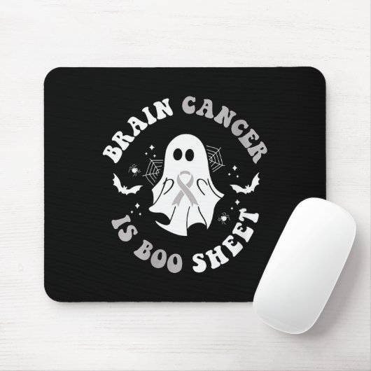 Womens Brain Cancer Is Boo Sheet Ghost Ribbon Awar Mousepad (Mit Mouse)