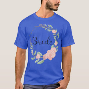 Womens Bride Stag Party Rosa Blume Braun T-Shirt