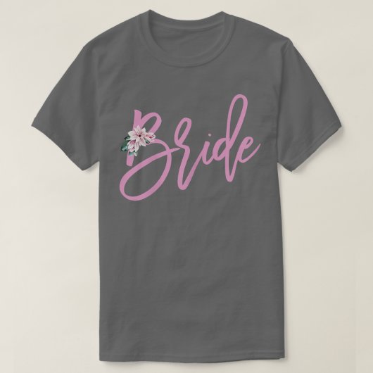 Womens Bride With Pink Flowers T-Shirt (Design vorne)