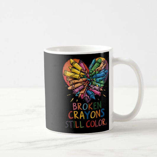 Womens broken Crayons noch Farbe geistige Gesundhe Kaffeetasse (Rechts)