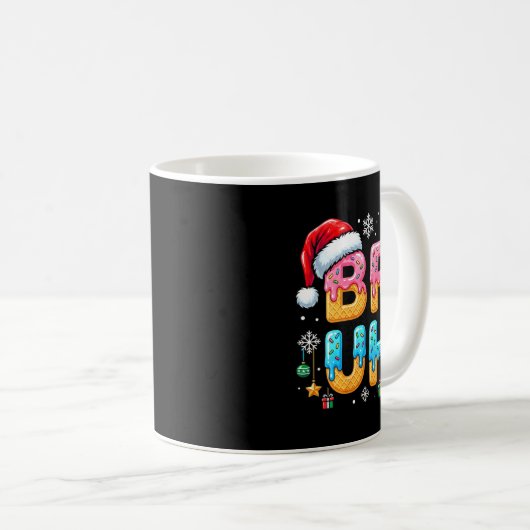 Womens Bruh Christmas Meme Ice Cream Drip Funny Sa Kaffeetasse (VorderseiteRechts)
