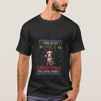 Womens Bull Terrier Dog Xmas Tree Dies ist mein hä T-Shirt