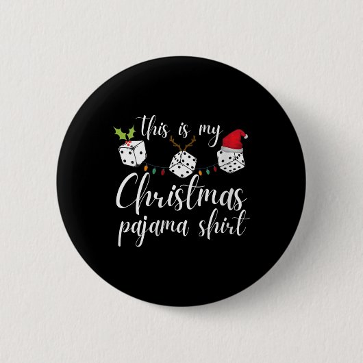 Womens Bunco Christmas Pajama Dice Game Night Button (Vorderseite)