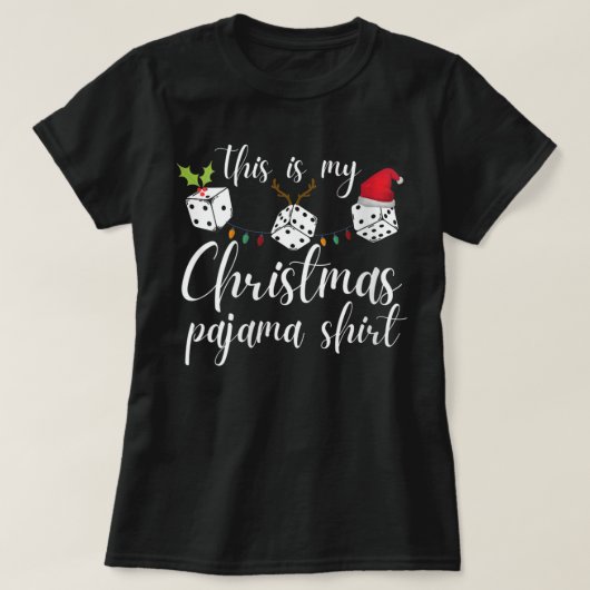 Womens Bunco Christmas Pajama Dice Game Night T-Shirt (Design vorne)