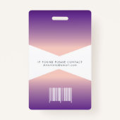 Womens Business Photo ID Identification Plastic Ausweis (Rückseite)