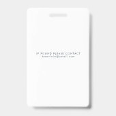 Womens Business Photo ID Identification Plastic Ausweis (Rückseite)