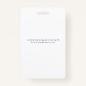 Womens Business Photo ID Identification Plastic Ausweis (Rückseite)