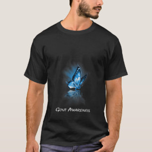 Womens Butterfly Ribbon Gout Bewusstsein V-Neck T-Shirt