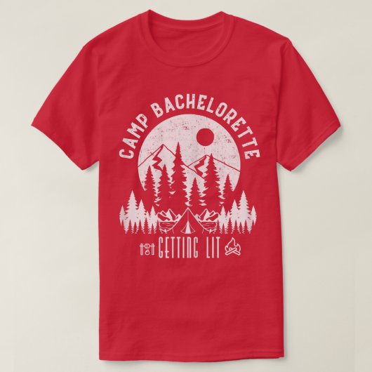 Womens Camp Bachelorette Hitched Bride Par T-Shirt (Design vorne)