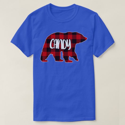 Womens Candy Bear Custom Red Buffalo Kariert Chris T-Shirt (Design vorne)