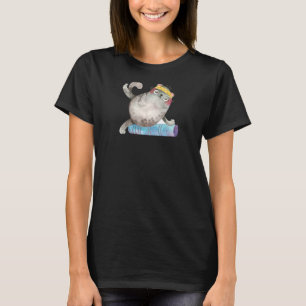 Womens Cat Green Yoga T-Shirt