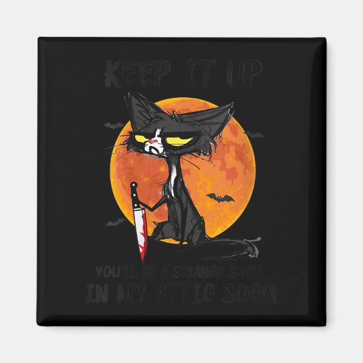 Womens Cat Keep It Up You'll Be A Strange Smell In Magnet (Vorne)