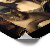 Womens Cat Lover Mona Lisa Cat Kitten Poster (Ecke)